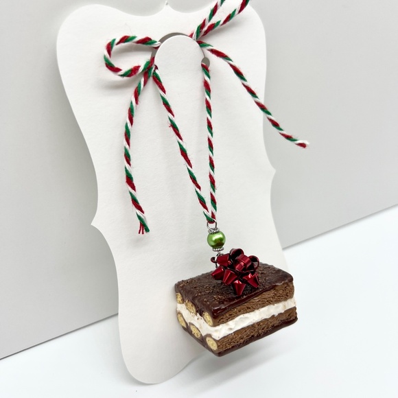 Tiramisu Christmas Ornament – Handmade Clay Italian Dessert Ornament - Picture 13 of 16
